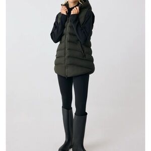 Lole Transition Long Vegan Down Quilted Vest Olive size small